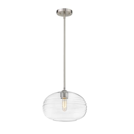 Z-Lite Harmony 1 Light Pendant, Brushed Nickel & Clear 486P14-BN